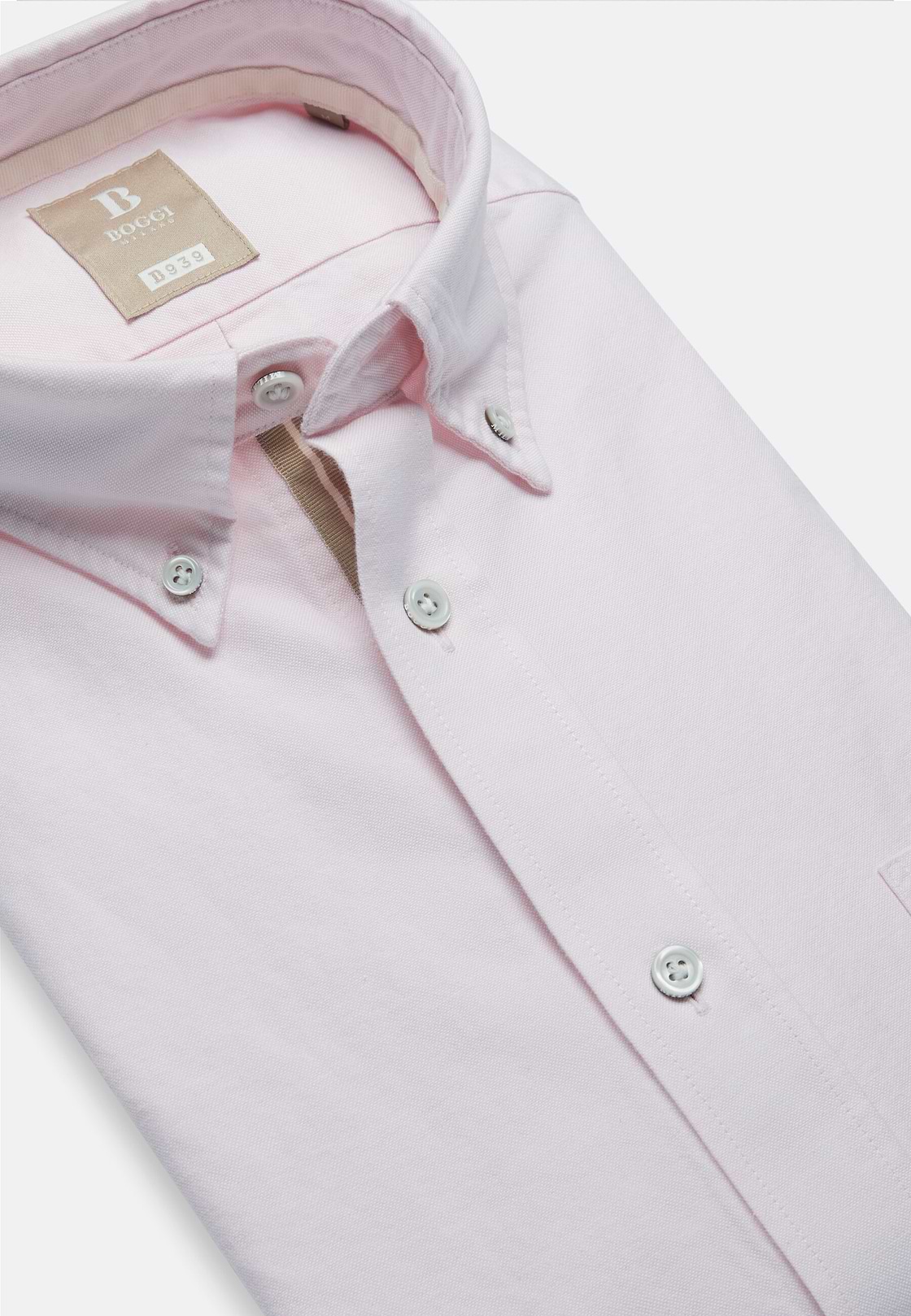 Pink Shirt In Organic Oxford Cotton, Regular, Pink, hi-res