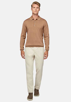 Hazelnut Polo Neck Jumper in Merino Wool