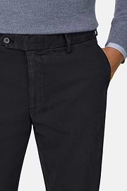 Trousers in Stretch Cotton, Navy blue, thumb, 3