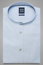 Camisa Regular Fit Celeste Con Cuello Mao, , thumb, 3