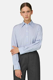 Striped Shirt Open Collar, Light Blue, thumb, 1
