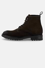 Stiefeletten aus Veloursleder, Dunkelbraun, thumb, 1