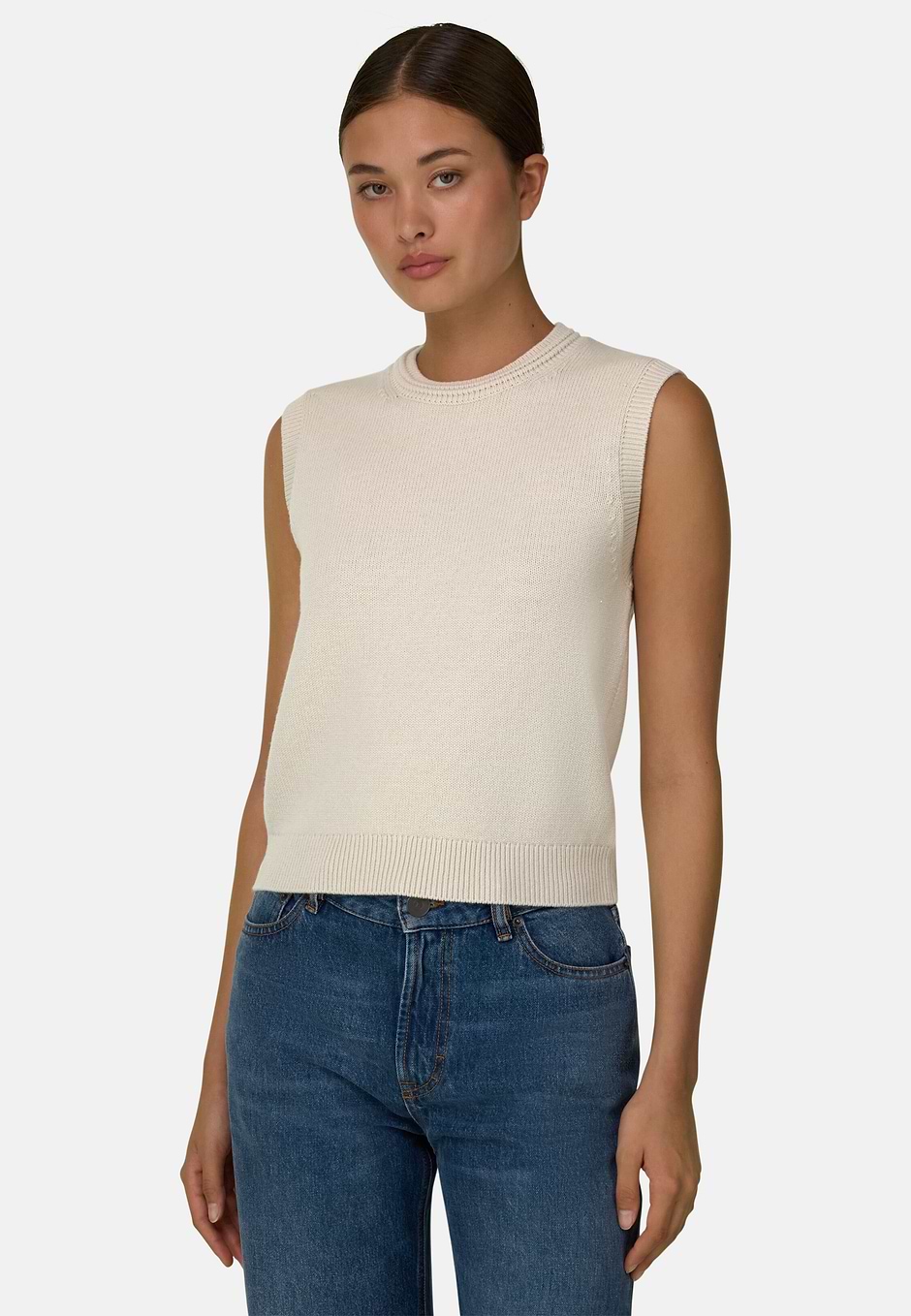 Vest Wool Cashmere, Sand, hi-res