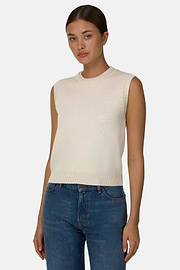 Vest Wool Cashmere, Sand, thumb, 1