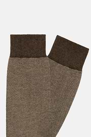 Chaussettes Motif Oxford En Coton Bio, Marron, hi-res