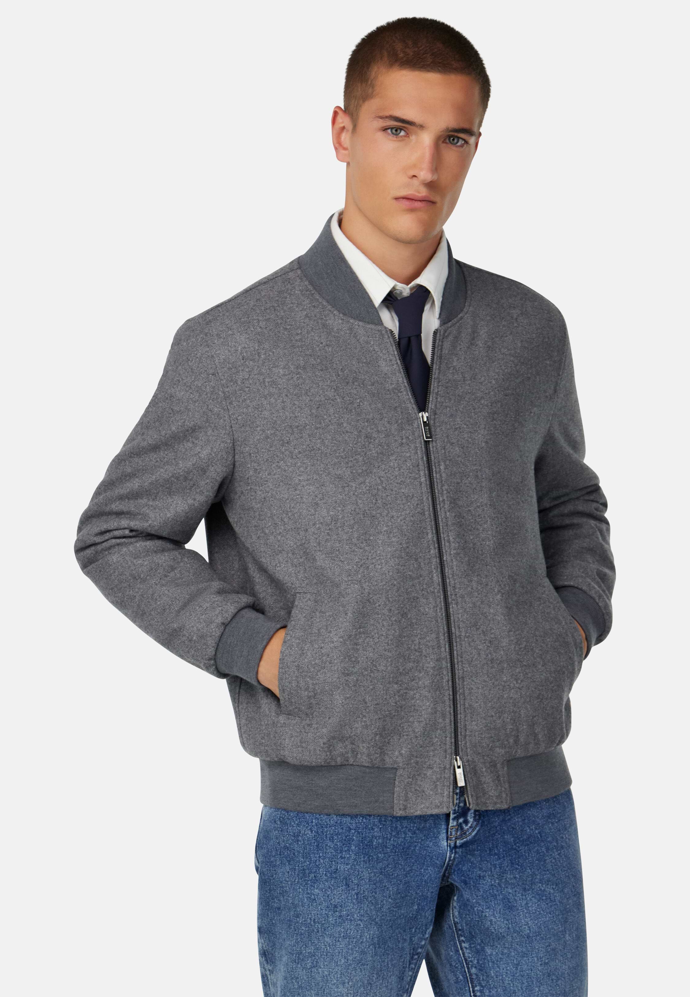 Men's Wool Bomber Jacket | Boggi Milano