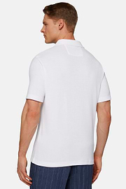 Cotton/Nylon Polo Shirt, White, hi-res