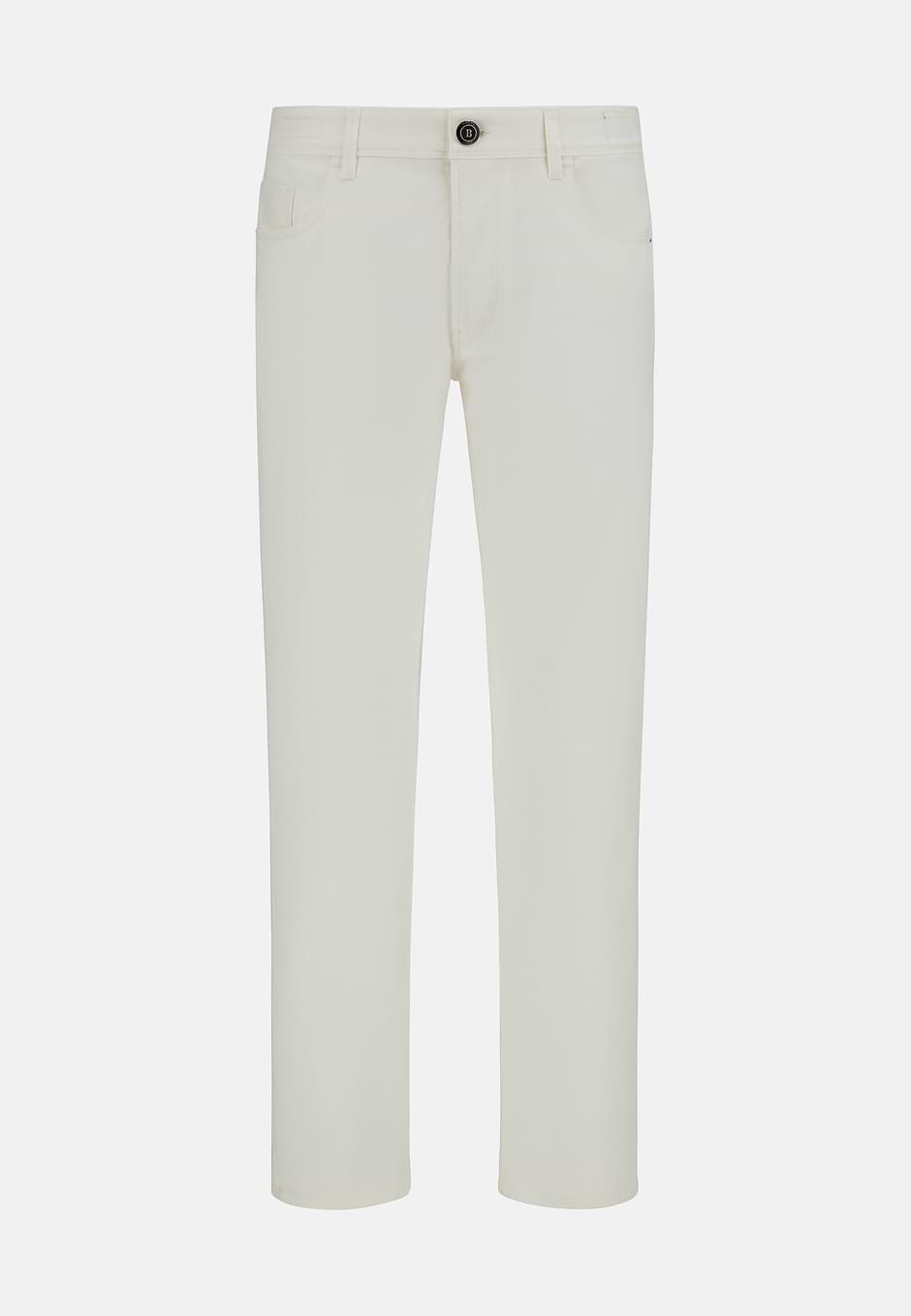 Jean En Coton Tencel Extensible, Blanc, hi-res