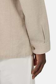 Linen Camp Overshirt, Sand, hi-res