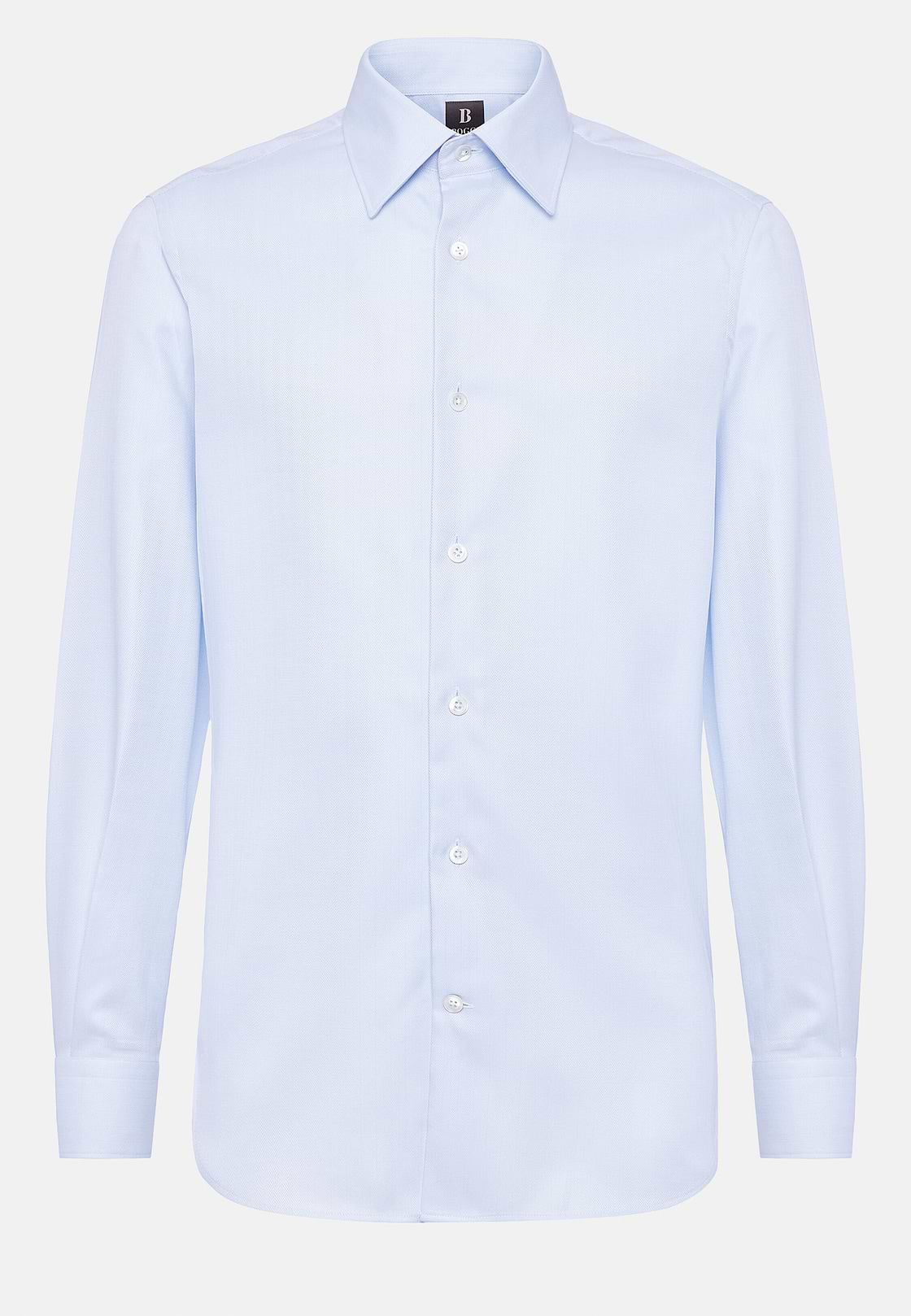 Camicia In Twill Di Cotone Regular Fit, Azzurro, hi-res