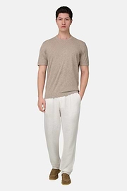 T-Shirt aus Baumwoll-Leinen-Strick, Taupe, thumb, 2