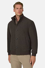 Jacket in Wool Blend, Taupe, thumb, 1
