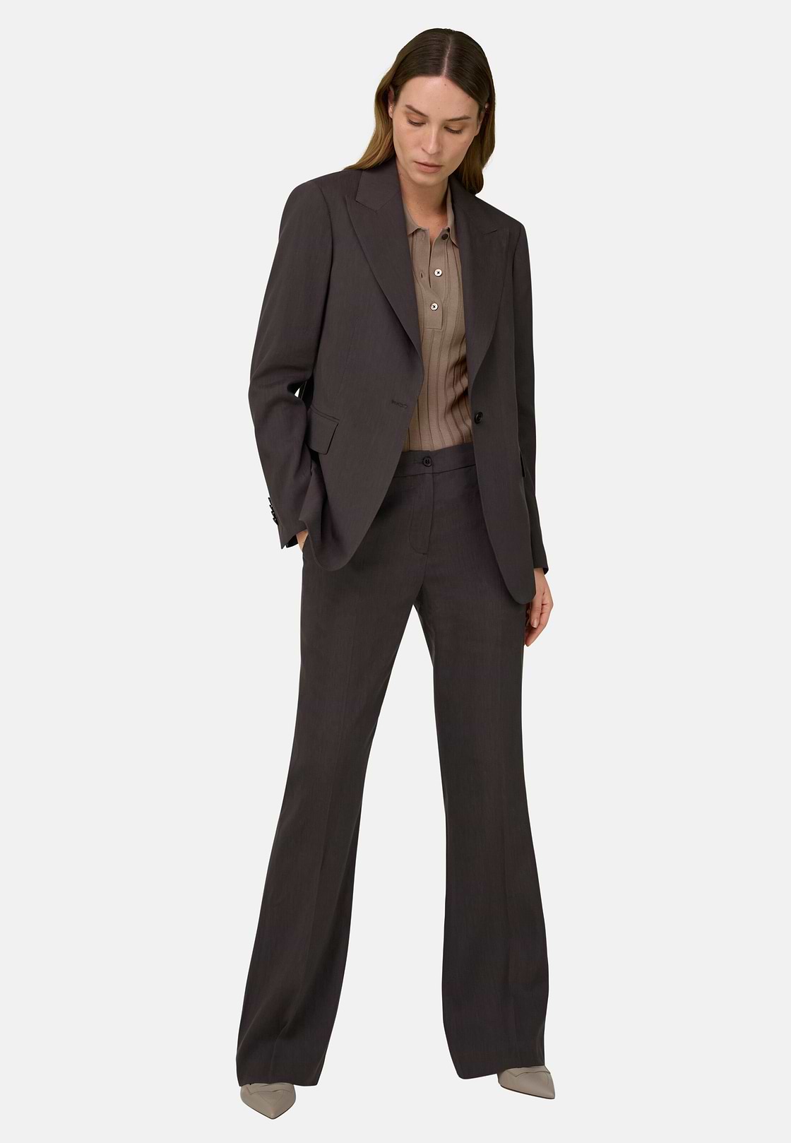 Chaqueta De Mezcla Lino, Marron oscuro, hi-res, 1