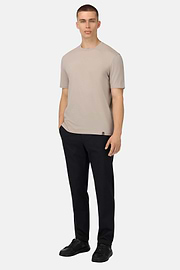 T-Shirt In Stretch Supima Cotton, Sand, hi-res