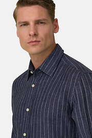 Hemd Aus Leinen Regular Fit, Navy blau, thumb, 4