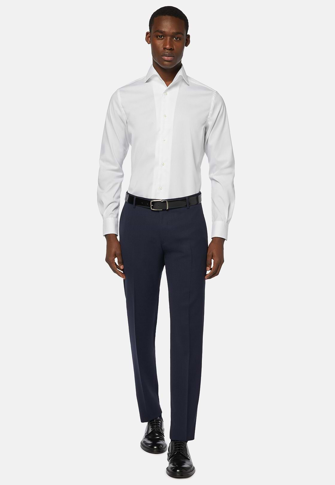 Trousers in Pure Wool Travel, Blue, hi-res