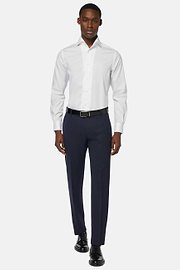Trousers in Pure Wool Travel, Blue, hi-res