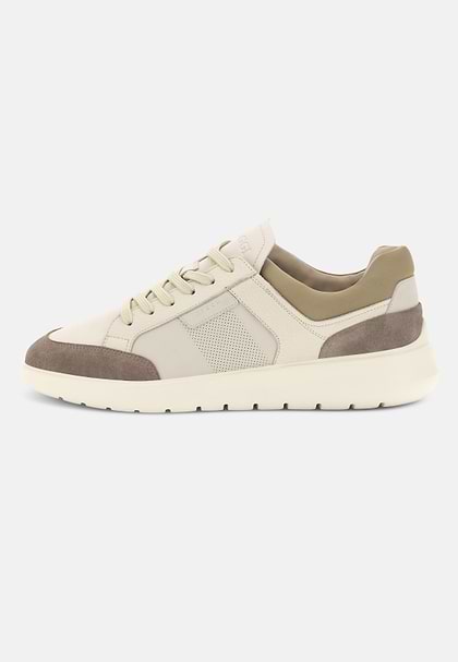 Sneaker Nimbus aus Leder und technischem Gewebe, Weiß, hi-res