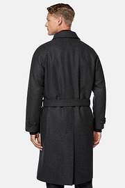 Single-breasted Wool Coat, Charcoal, hi-res