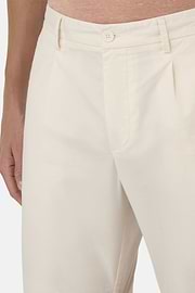 Stretch Cotton Bermuda Shorts, White, hi-res