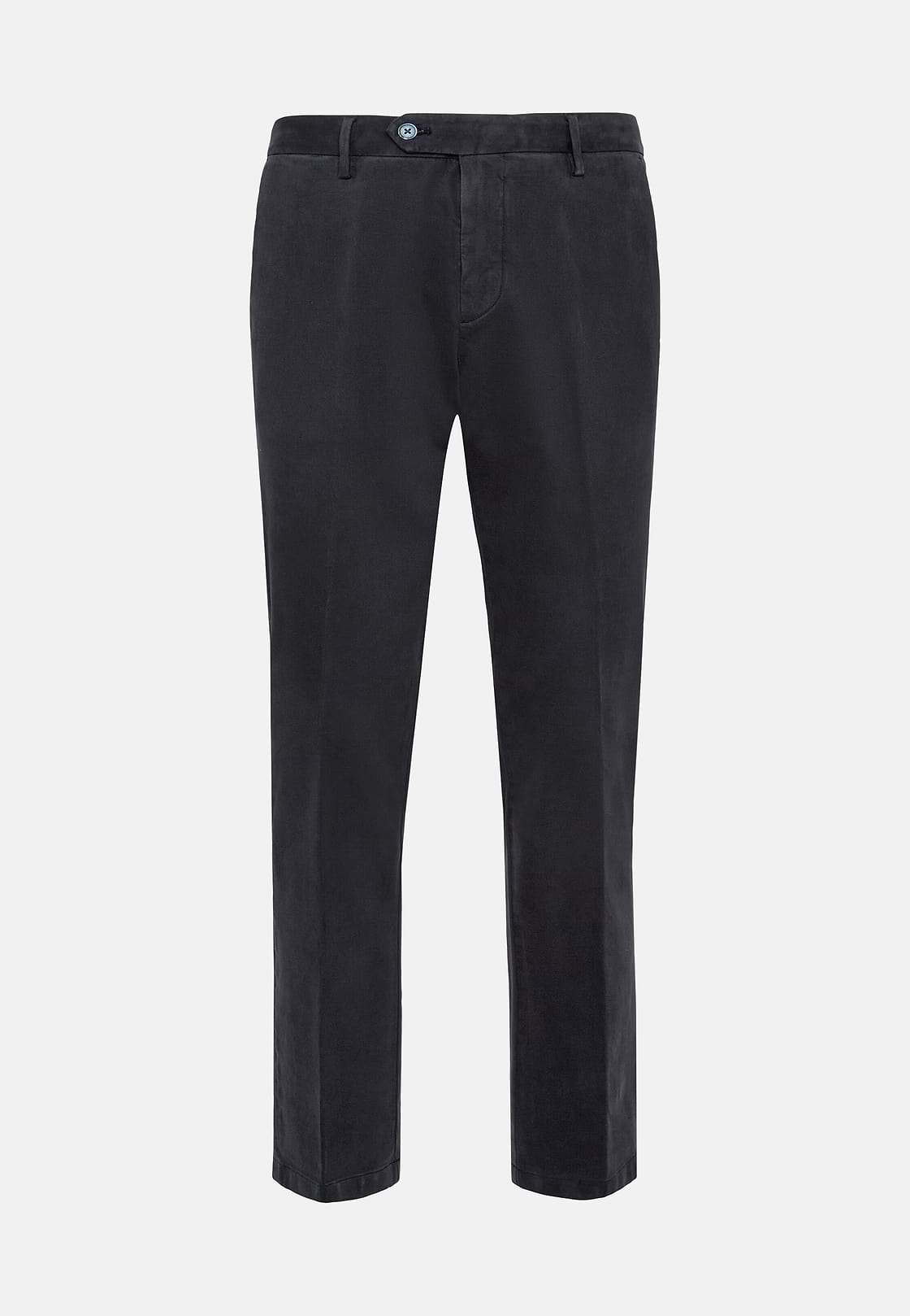 Stretch Cotton Trousers, Navy blue, hi-res