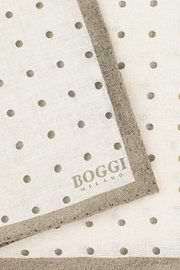 Polka Dot Linen Pocket Square, Taupe, thumb, 3