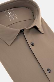 Slim Fit Stretch Nylon Shirt, Taupe, hi-res