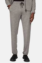 Lightweight Wool Blend Scuba Trousers, Grey, hi-res