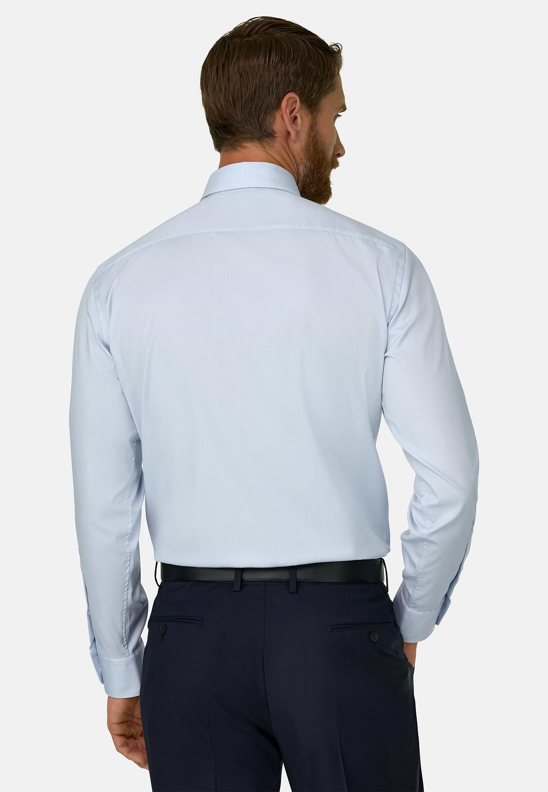 Hemd aus Pin-Point-Baumwolle Slim Fit, Hellblau, hi-res, 6