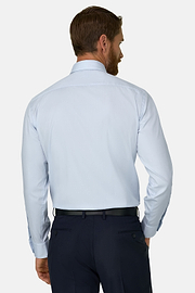 Hemd aus Pin-Point-Baumwolle Slim Fit, Hellblau, thumb, 6