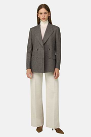 Blazer Double-Breasted in Wool, Taupe, thumb, 2
