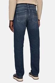 Jean En Denim Extensible Bleu Foncé, Bleu Foncé, hi-res