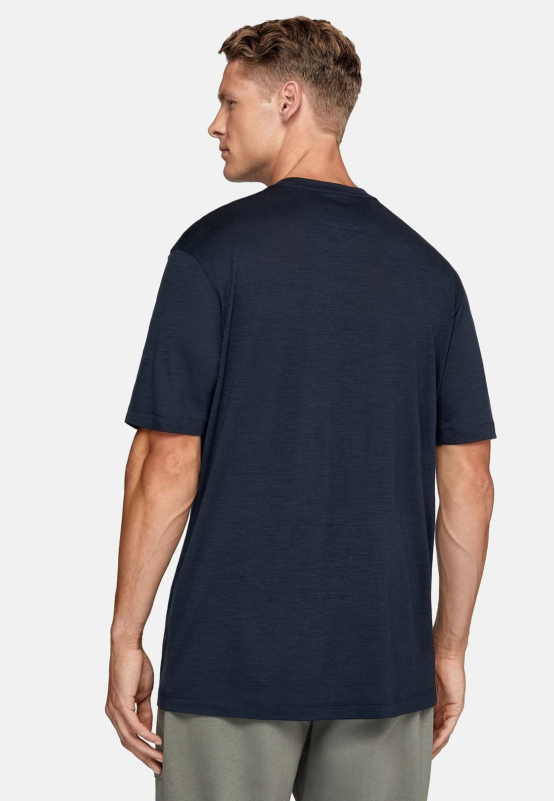 Tencel Wool Blend T-Shirt, Navy blue, hi-res