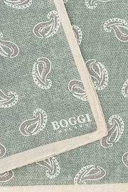 Paisley Print Silk Pocket Square, Green, thumb, 3