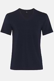 T-shirt Aus Elastischem Baumwolljersey, Navy blau, thumb, 1