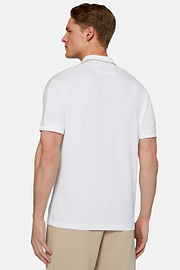 High-Performance Piqué Polo Shirt, White, hi-res