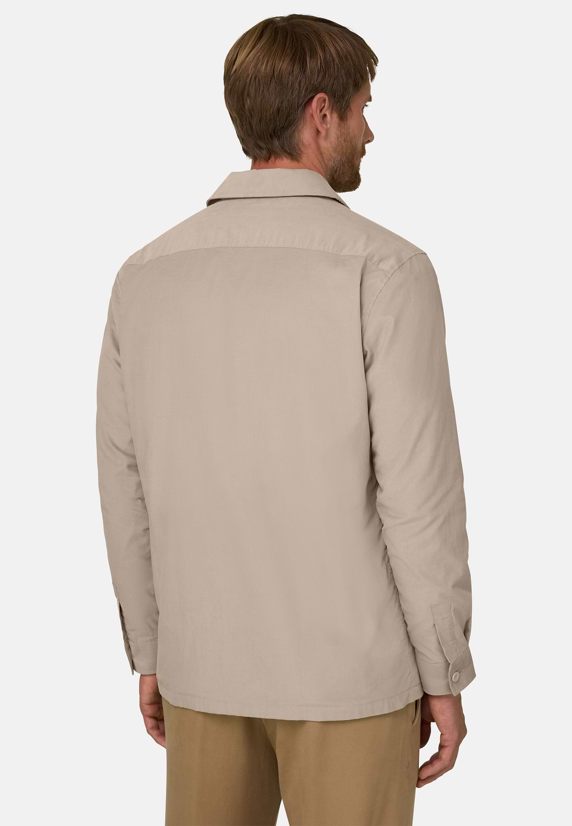 Overshirt in Corduroy Lined with Flannel, Sand, hi-res, 6