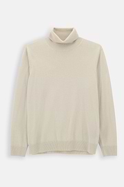 Turtleneck Jumper in Cashmere, Sand, thumb, 5