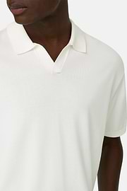 Polo Di Maglia In Cotone Seta, Bianco, thumb, 4