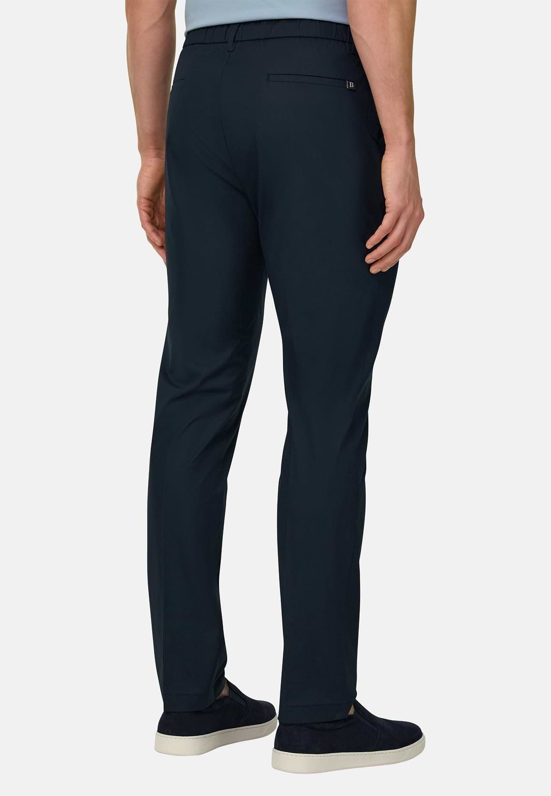 Pantaloni In Cotone, Navy, hi-res, 4