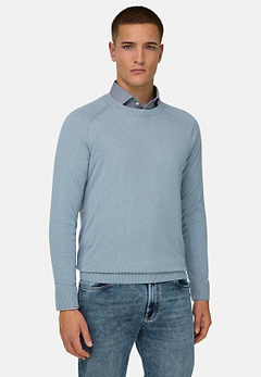 Pull Col Rond En Coton Soie Cachemire