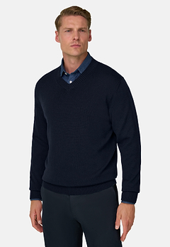 V-Neck Jumper in Extrafine Merino Wool