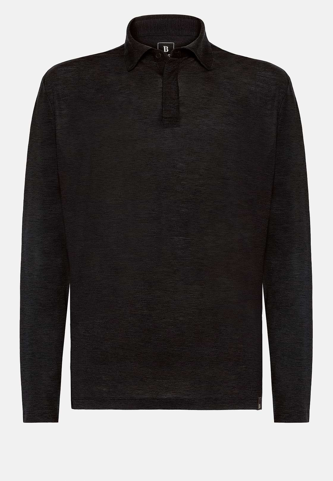 Tencel Wool Polo Shirt, Black, hi-res