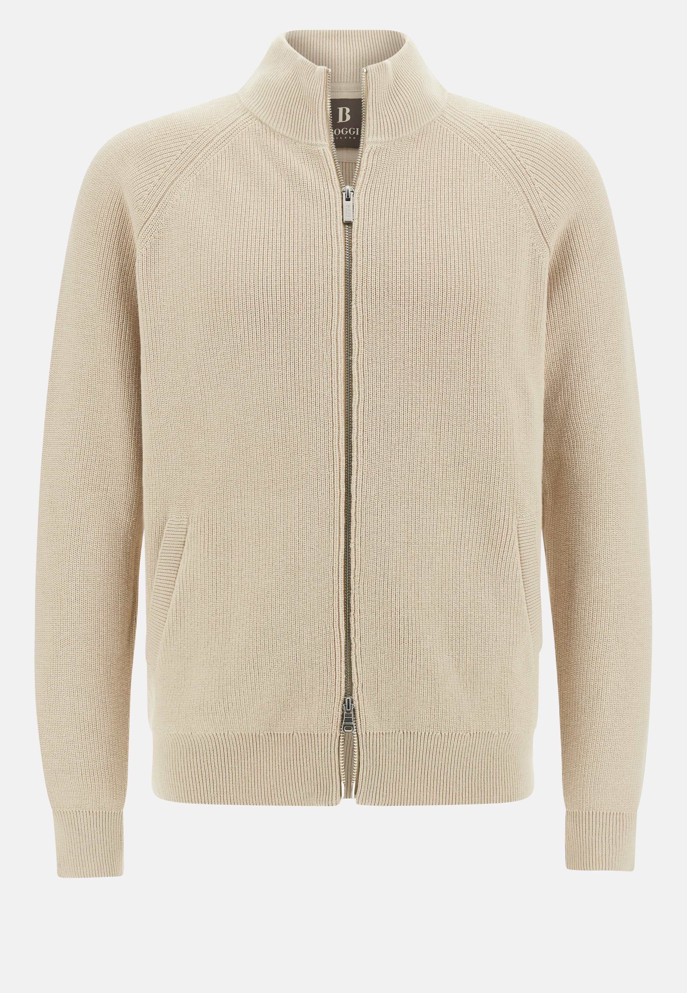 Men's 100% Organic Cotton Full-Zip Jumper | Boggi Milano