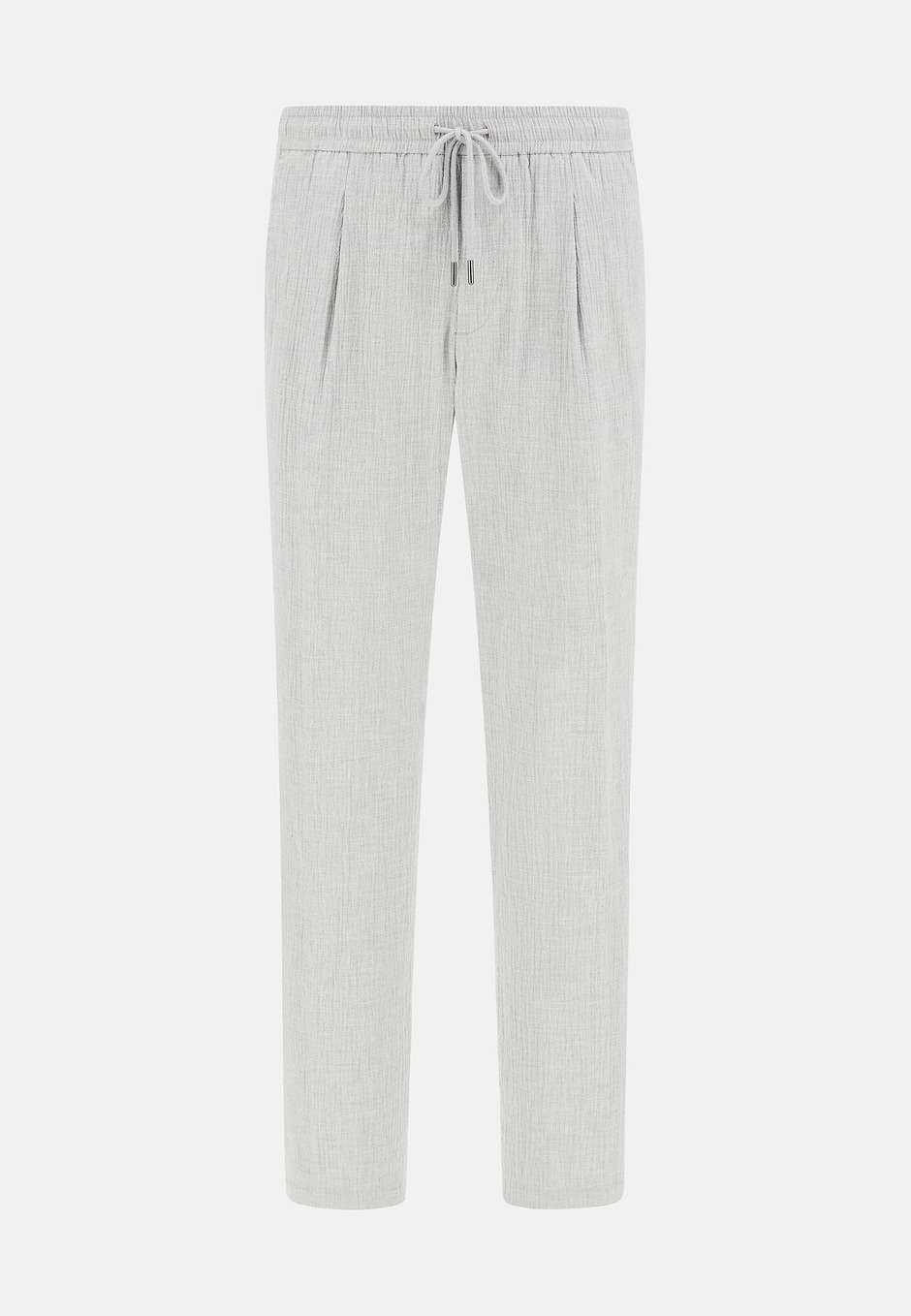City Trousers in Stretch Seersucker, Light grey, hi-res