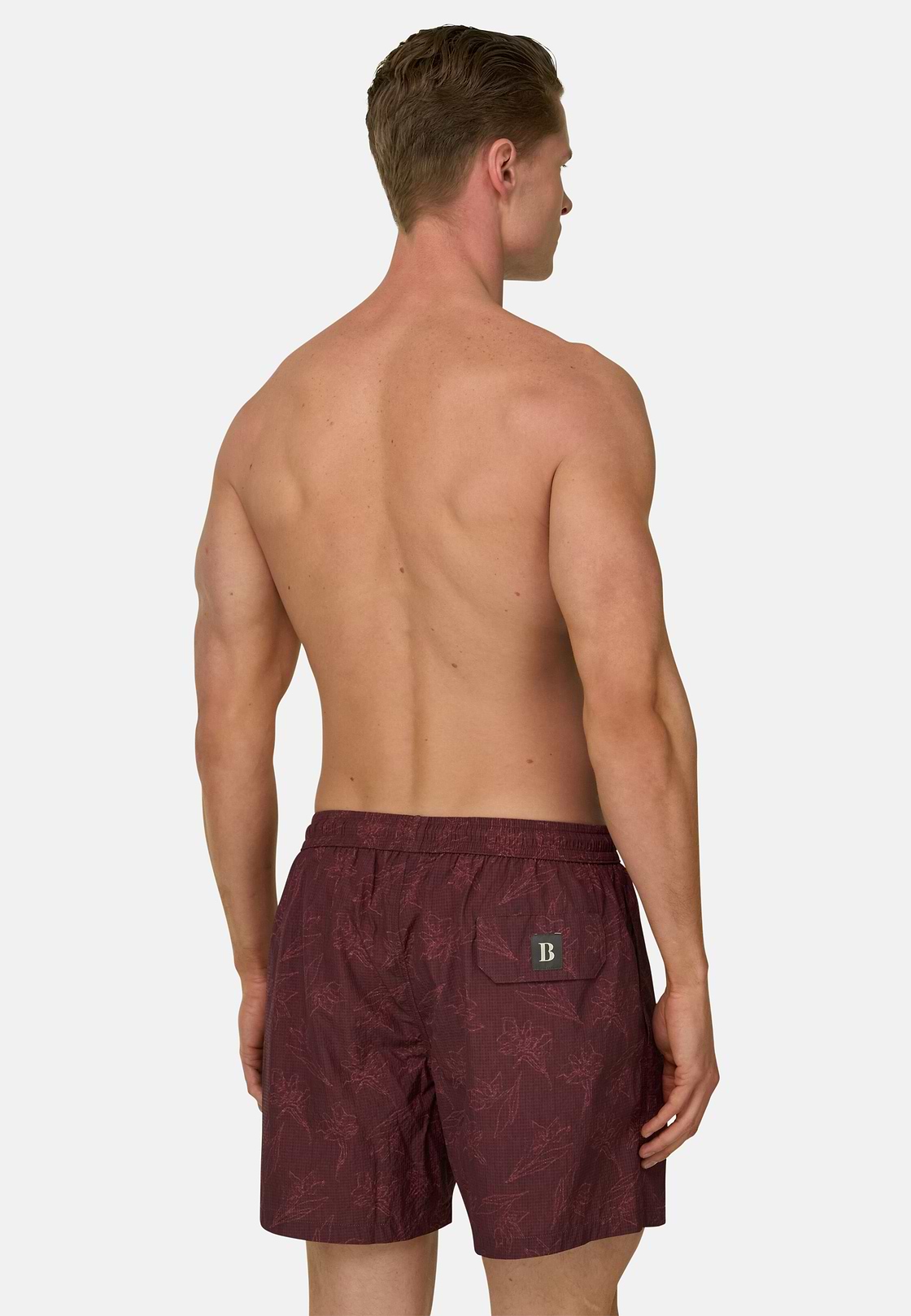 Floral Print Swimsuit, Burgundy, hi-res, 3