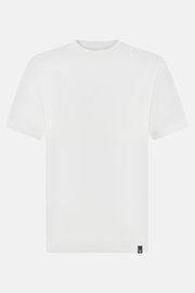 Koszulka z bawełny, poliestru i jedwabiu, White, thumb, 5