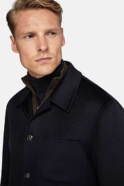 Hemdjacke Work aus Wolle, Navy blau, hi-res