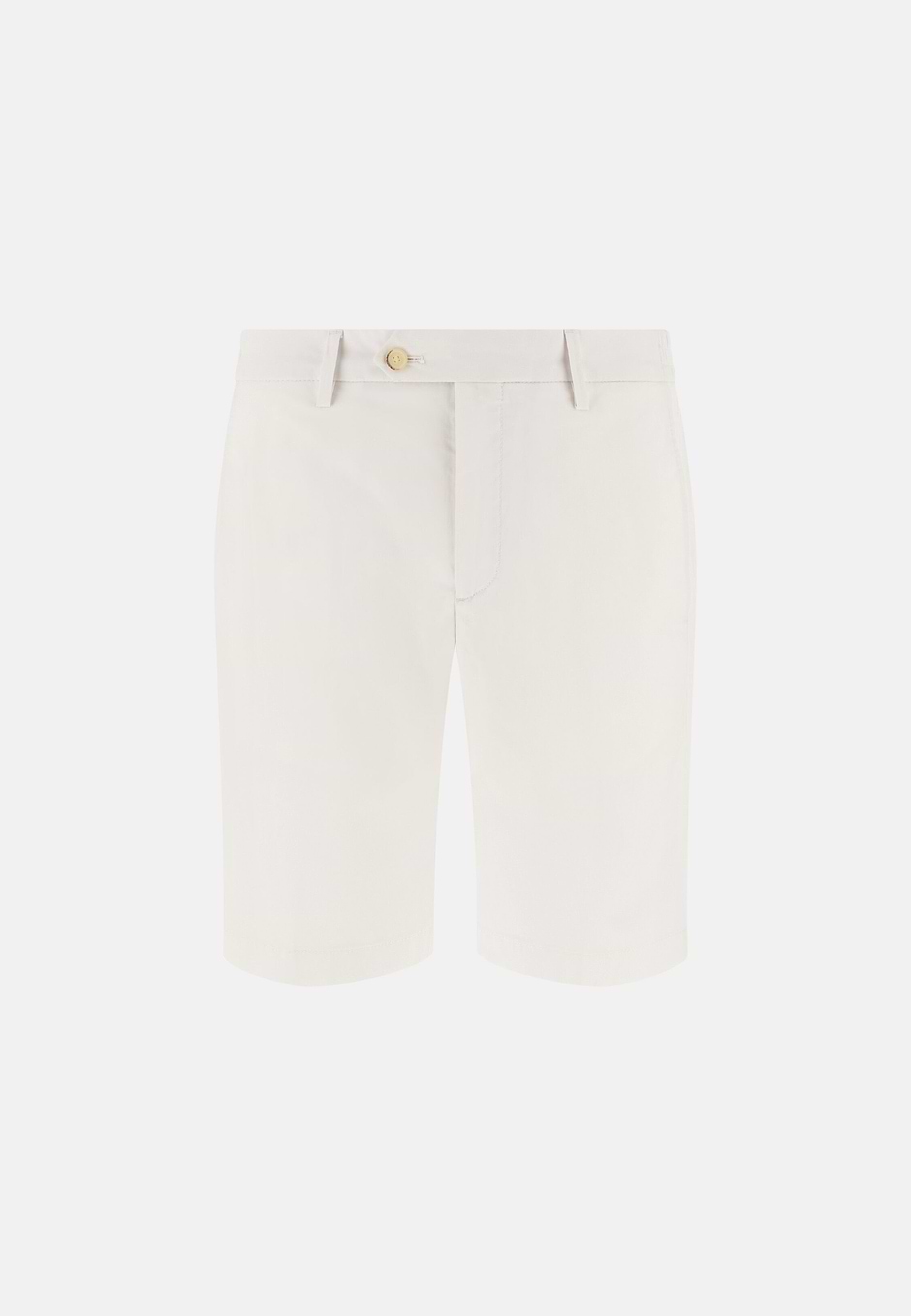 Bermuda de Algodón Elástico, Blanco, hi-res