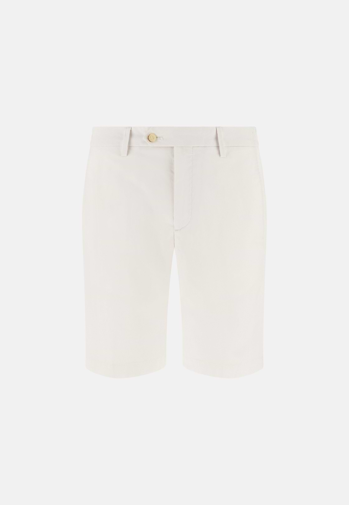 Bermuda En Coton Extensible, Blanc, hi-res, 1